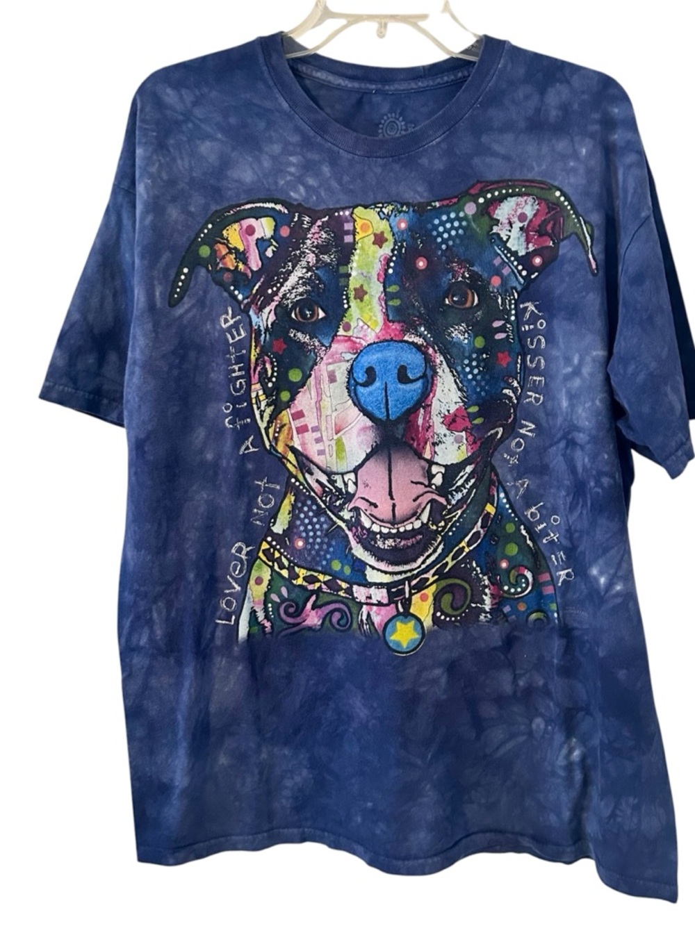 The Mountain Blue Tie-Dye Multicolor Dog Graphic Tee